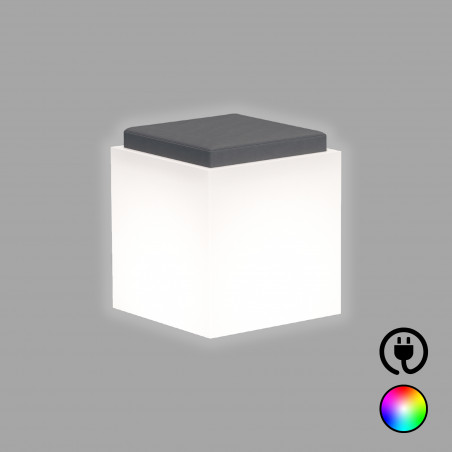Pouf Comfy Carré Lumineux Led Multicolore Avec Câble Polymère Monacis - Cm 40X40X47,5 H