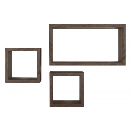 Tris Mensole tribu' Noce 44x24x15.5 - 20x20x15.5 cm Sanitec