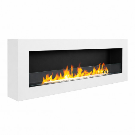 Camino a bioetanolo da parete 120x40 cm, biocamino con vetro temperato e bruciatore inox 3 kW - Divina Fire