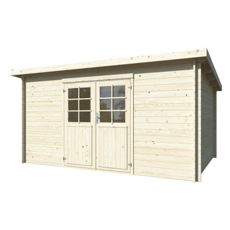Casetta da giardino in legno 406x292 cm pareti 28 mm con porta doppia e tetto impermeabilizzato 10,4 m² – Esterni da Vivere Nora B