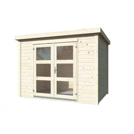 Casetta da giardino in legno 280x184 cm pareti 19 mm con porta doppia e tetto impermeabilizzato 5 m² – Esterni da Vivere Olivia 1