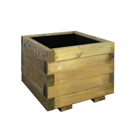 Fioriera in legno impregnato 40x40x32,5 cm pino autoclave per piante e fiori da esterno giardino e terrazzo - Esterni da Vivere