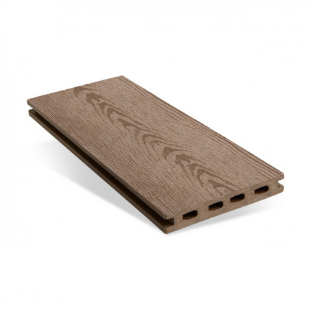 Pavimento esterno WPC effetto legno marrone, listoni 300 cm con clip fissaggio nascosto per terrazzo giardino