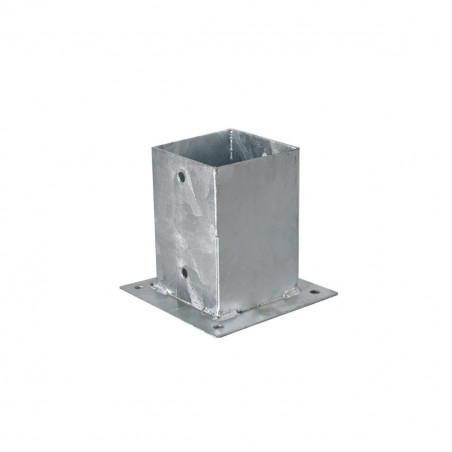 Staffa a bicchiere per palo quadrato 9x9 cm, supporto base zincato a caldo per gazebo e pergolati - Esterni da Vivere