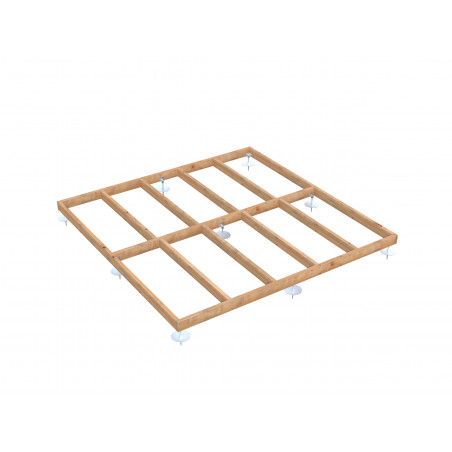 Telaio base in legno 300x300 cm per casetta da giardino, struttura supporto pavimento con staffe incluse - Esterni da Vivere
