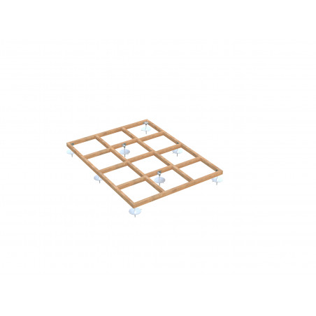 Telaio base in legno 240x180 cm per casetta da giardino, struttura supporto pavimento con staffe incluse - Esterni da Vivere
