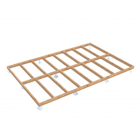 Telaio base in legno 450x300 cm per casetta da giardino, struttura supporto pavimento con staffe incluse - Esterni da Vivere