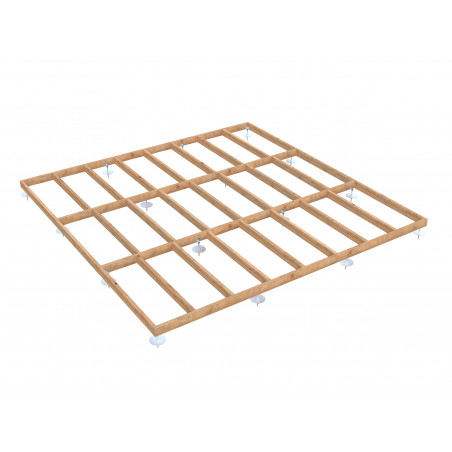 Telaio base in legno 450x450 cm per casetta da giardino, struttura supporto pavimento con staffe incluse - Esterni da Vivere