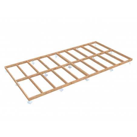 Telaio base in legno 600x300 cm per casetta da giardino, struttura supporto pavimento con staffe incluse - Esterni da Vivere