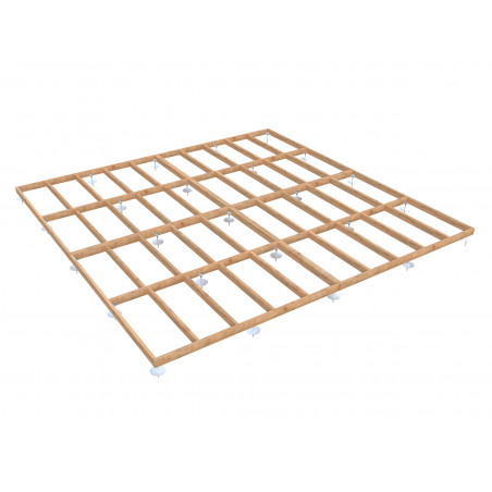 Telaio base in legno 600x600 cm per casetta da giardino, struttura supporto pavimento con staffe incluse - Esterni da Vivere
