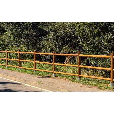 Recinzione in legno impregnato 20 pezzi con 3 fori lunghezza 200 cm per giardino - Esterni da Vivere