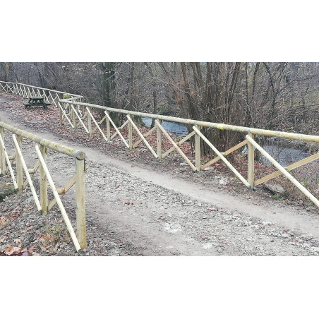 Recinzione in legno Croce di Sant’Andrea 20 pezzi palo pieno lunghezza 200 cm per giardino - Esterni da Vivere