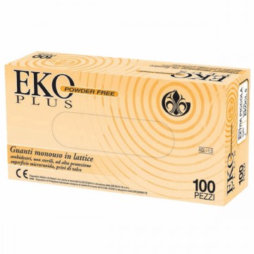 Eko Plus Powder Free Latex Gloves pcs.100 L