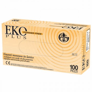 Eko Plus Gants en latex non poudrés pcs.100 L