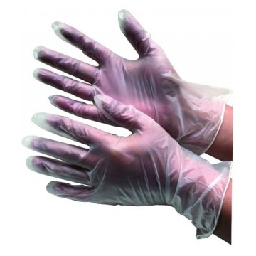 Vigor Gloves Disposable White Vinyl 100 Pieces Mis. Large