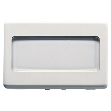 GW20024 Pulsante con Targa Portanome Illuminabile 250V Na 10A 3 Moduli System Bianco