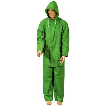 Impermeabile Giacca/Pantalone 100% Pvc Verde Taglia XL
