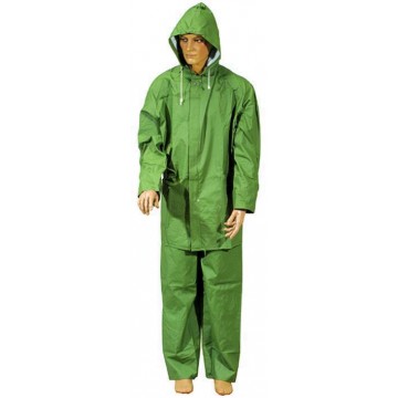 Waterproof Jacket/Trousers Pvc Canvas Green Size L