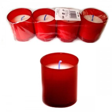 Votive Candle Red Cup 4 pcs