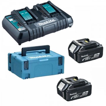 Battery Charger Kit + Makita V.18X2 Batteries