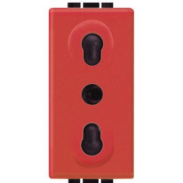 L4180R Socket 2P+E 10/16A 250 V Ac Red/Anthracite Livinglight