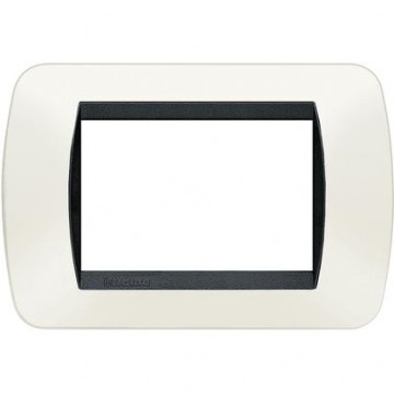 L4803Pb Plaque de recouvrement 3 modules en technopolymère Livinglight Blanc