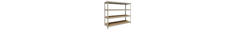 Metallic shelves
